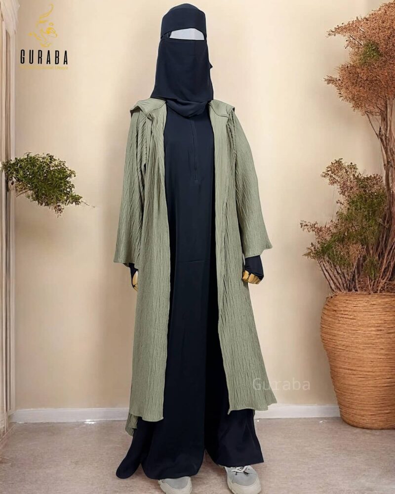 Olive Hoodie Shrug Set