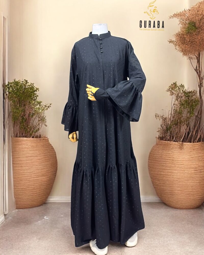 Black Crystal Georgette Band Collar Shrug