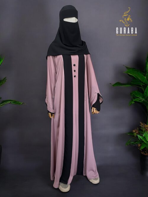 Flamingo Pink Burka With Black Bit