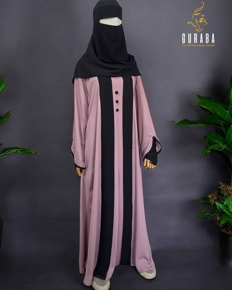 Flamingo Pink Burka With Black Bit