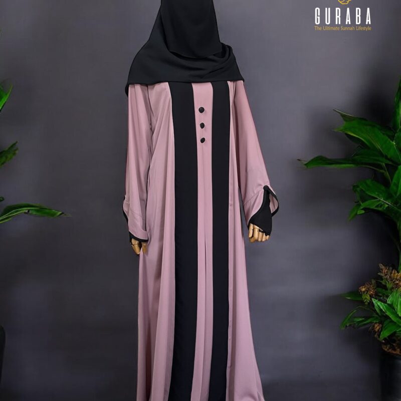 Flamingo Pink Burka With Black Bit