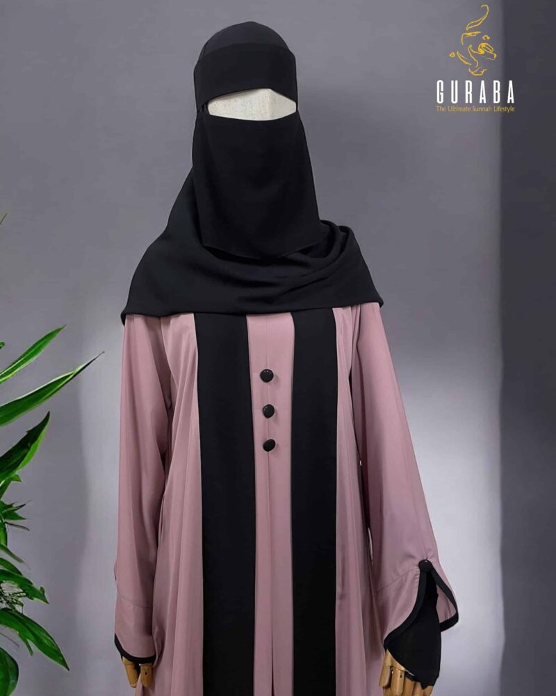 Flamingo Pink Burka With Black Bit 2