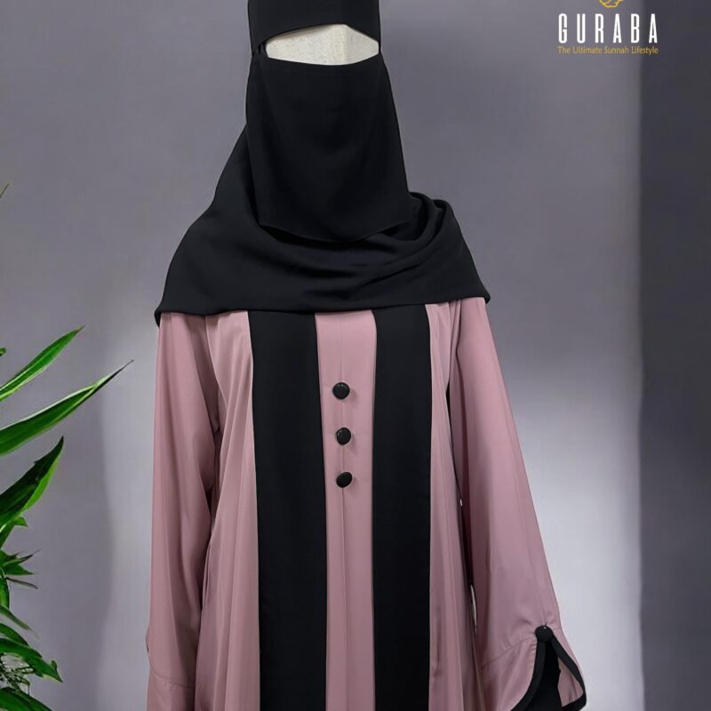 Flamingo Pink Burka With Black Bit 2