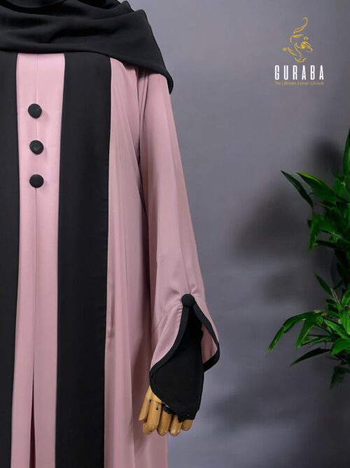 Flamingo Pink Burka With Black Bit 3