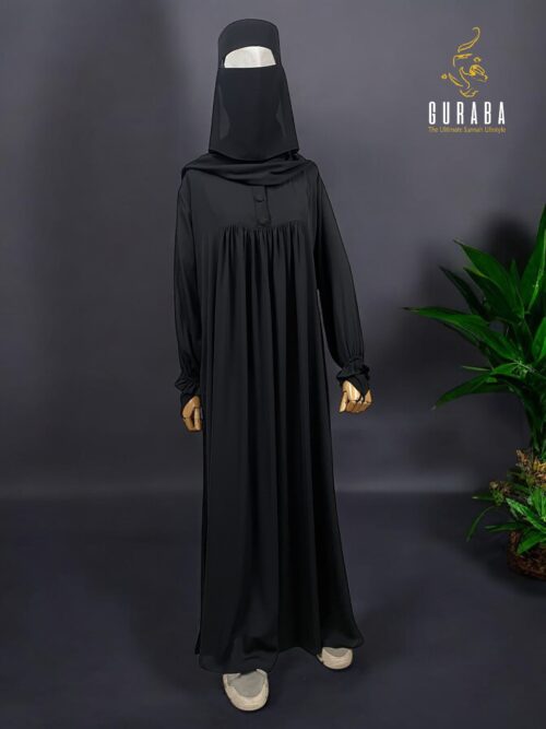 Premium Black Ruffle Burka