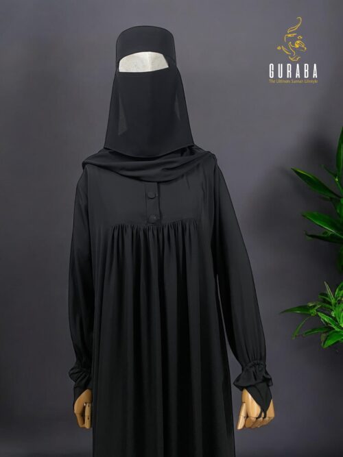 Premium Black Ruffle Burka 2