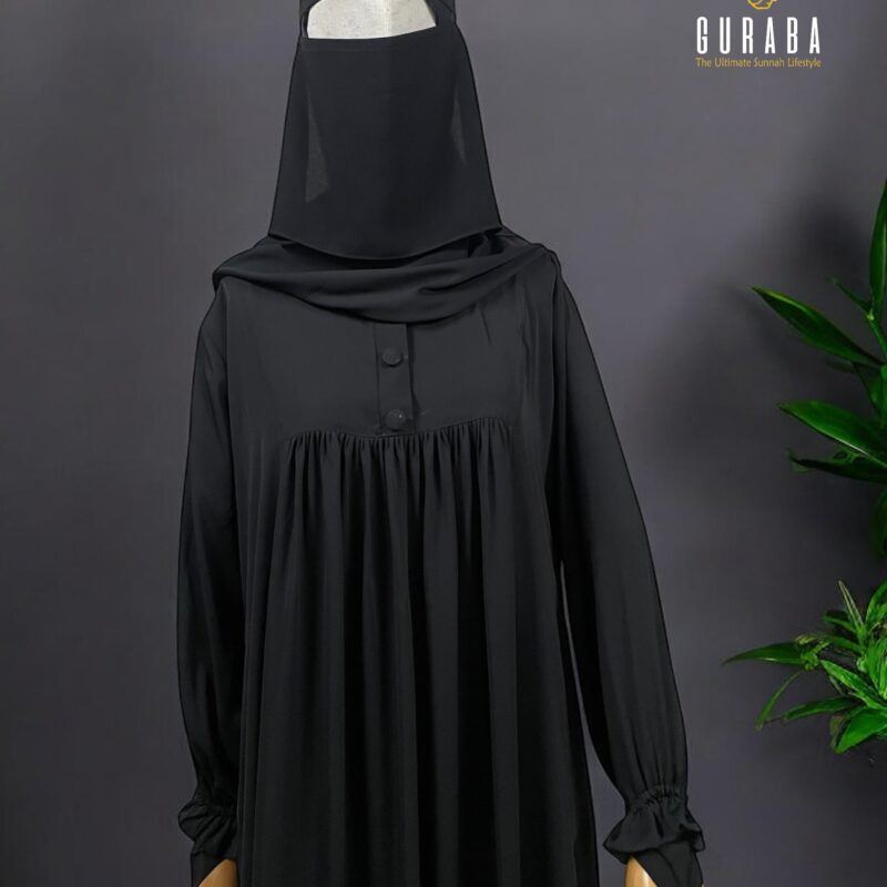 Premium Black Ruffle Burka 2