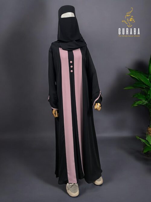 Black burka with Flamingo Pink Bit