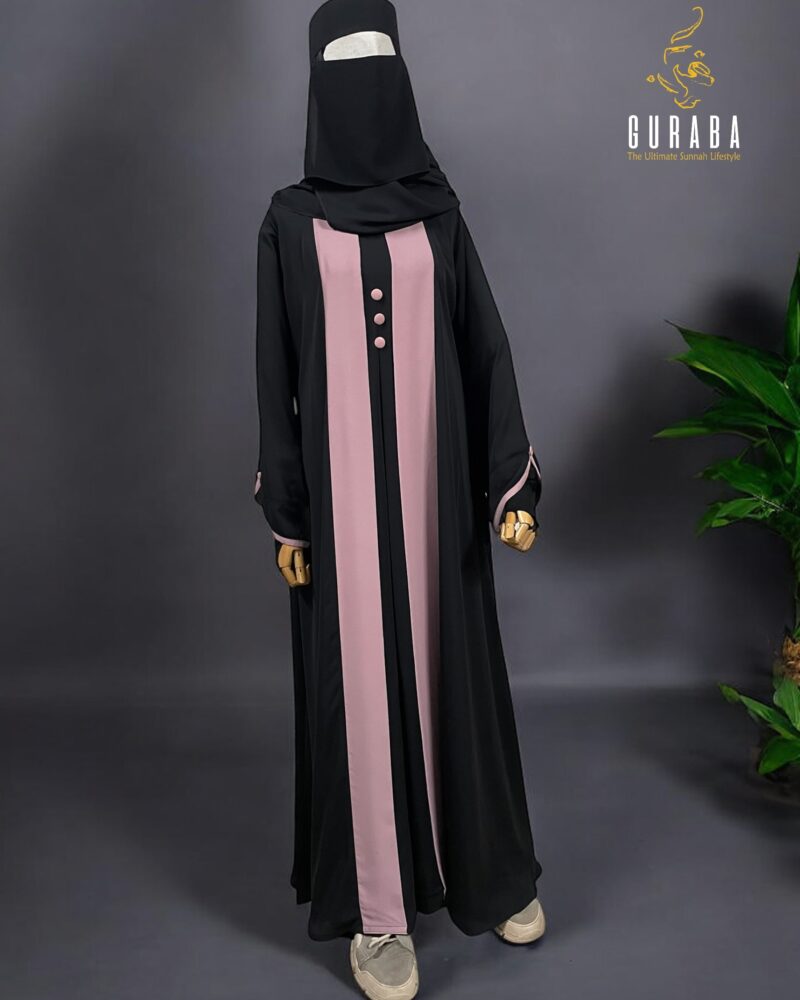 Black burka with Flamingo Pink Bit