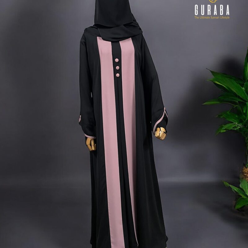 Black burka with Flamingo Pink Bit