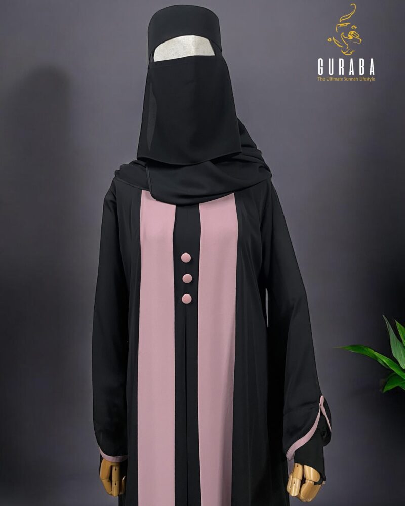 Black burka with Flamingo Pink Bit 2
