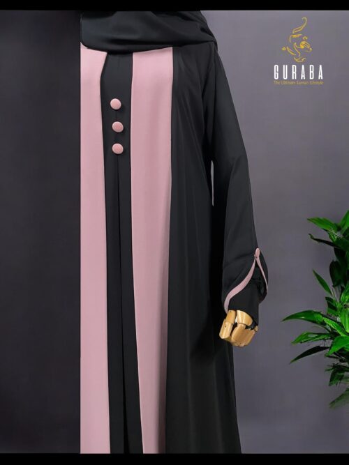 Black burka with Flamingo Pink Bit 3