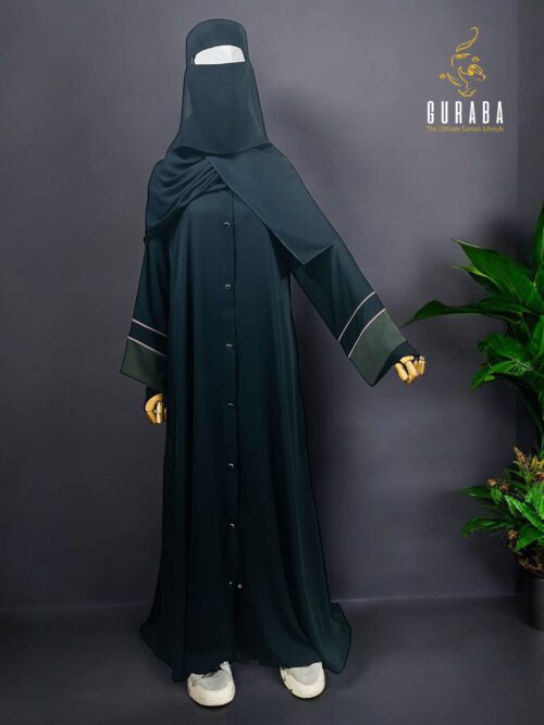 Stylish Dark Forest Green Burka