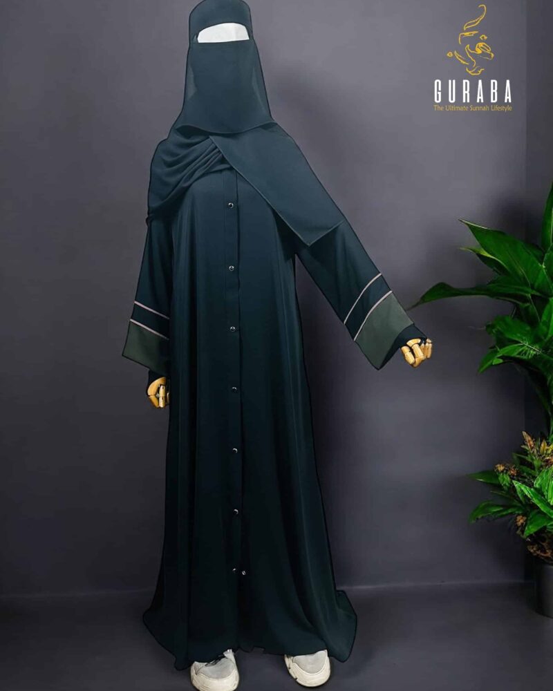 Stylish Dark Forest Green Burka