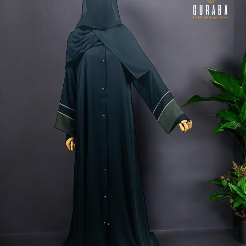 Stylish Dark Forest Green Burka