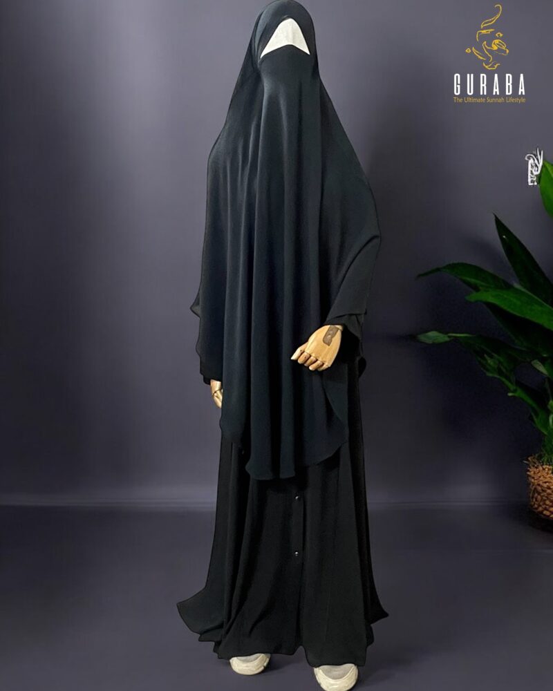 Black Full Coverage Hudaiya - Burka Set