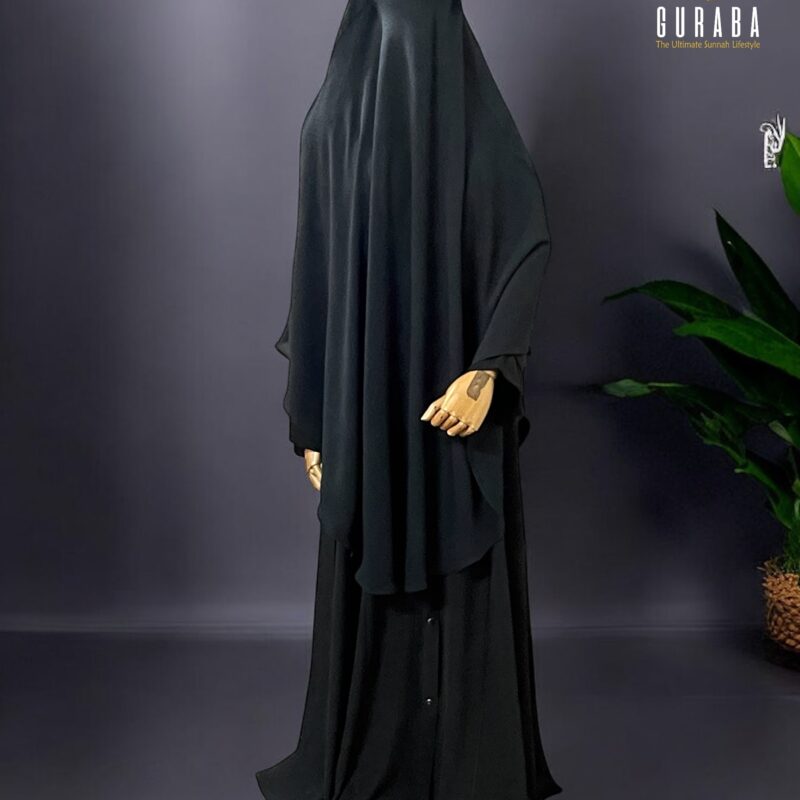 Black Full Coverage Hudaiya - Burka Set