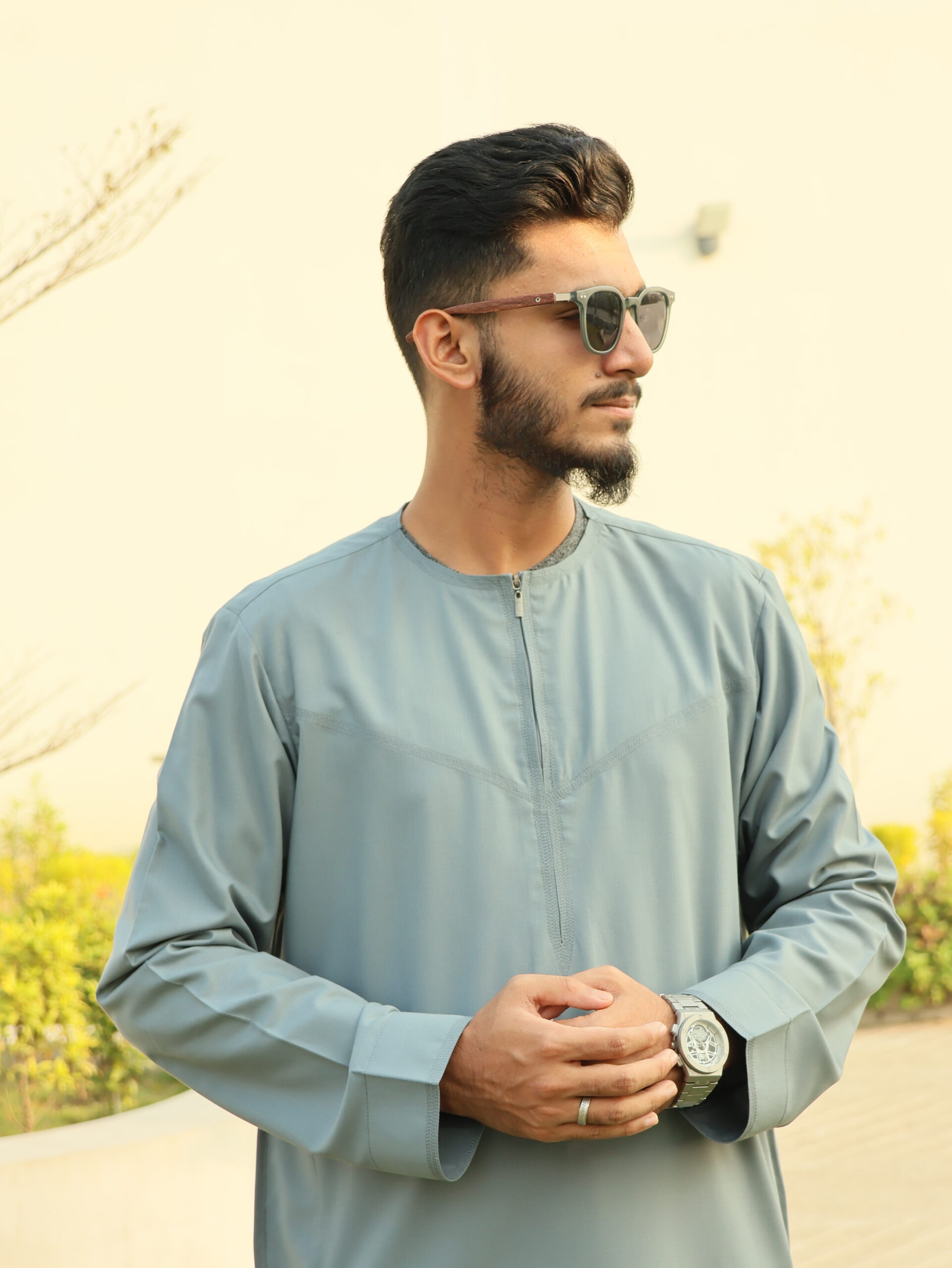 Omani Thobe Signature Series – Stone Blue Omani Thobe Signature Series – Stone Blue