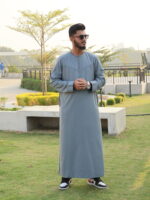 Omani Thobe Signature Series – Stone Blue