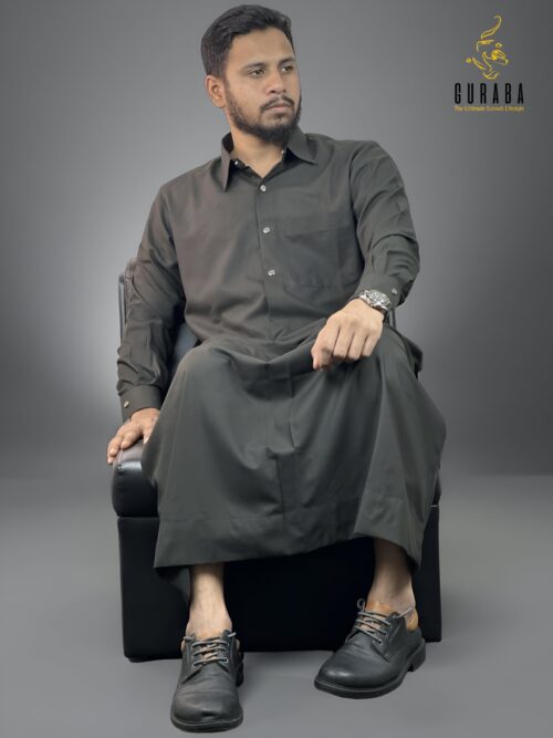 Charcoal Kuwaiti Special Thobe or Jubba 2