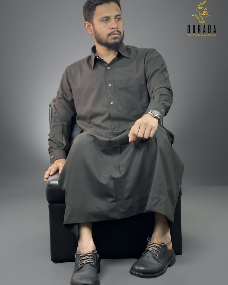 Charcoal Kuwaiti Special Thobe or Jubba 2