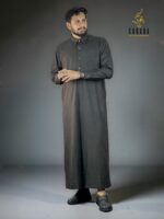 Charcoal Kuwaiti Special Thobe or Jubba 3