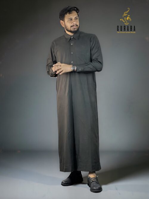 Charcoal Kuwaiti Special Thobe or Jubba 3