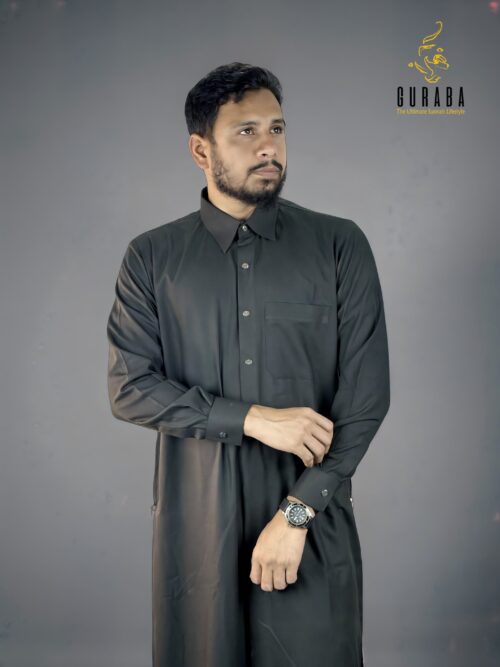 Charcoal Kuwaiti Special Thobe or Jubba