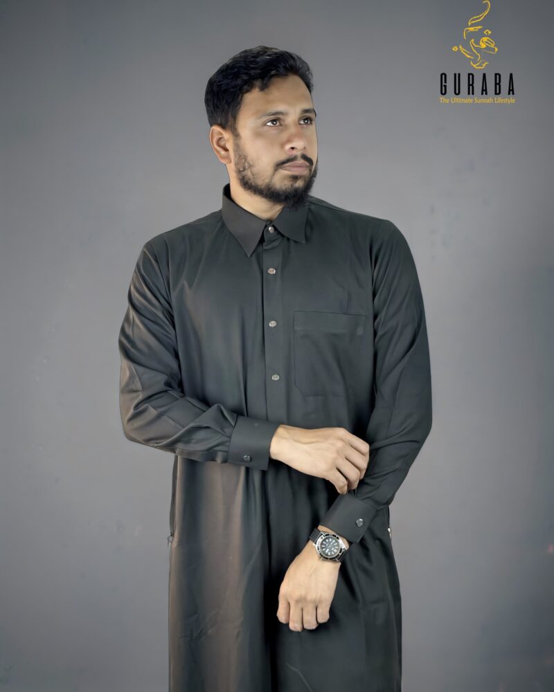 Charcoal Kuwaiti Special Thobe or Jubba