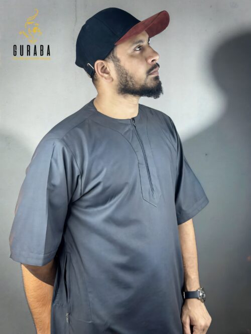 Charcoal Half Sleeve Jubba or Thobe
