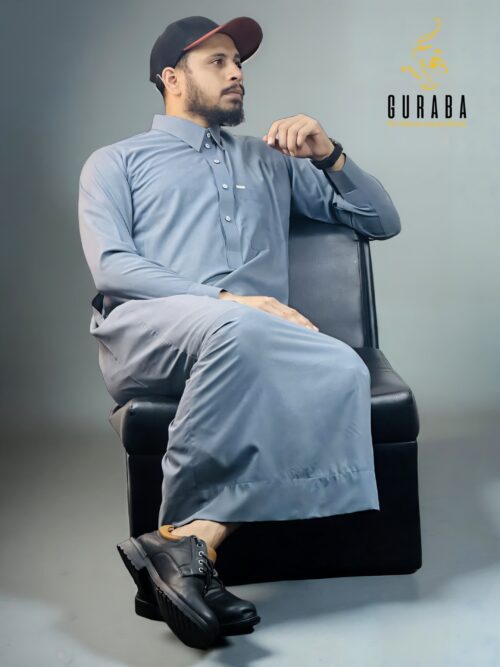 Stone Blue Kuwaiti Special Thobe or Jubba 1