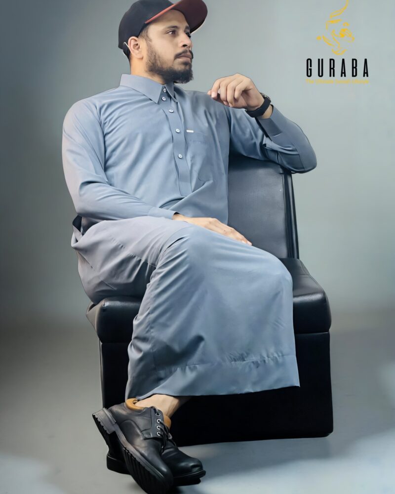 Stone Blue Kuwaiti Special Thobe or Jubba 1