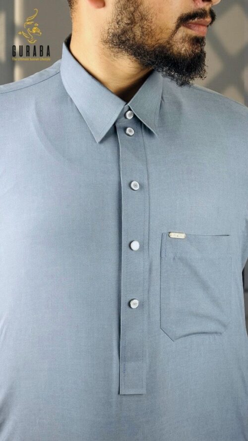 Stone Blue Kuwaiti Special Thobe or Jubba 2