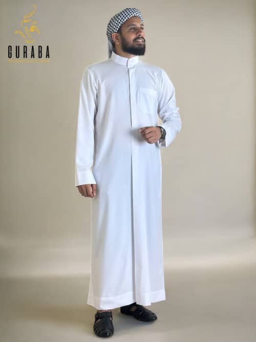 Luxury Kuwaiti White Thobe