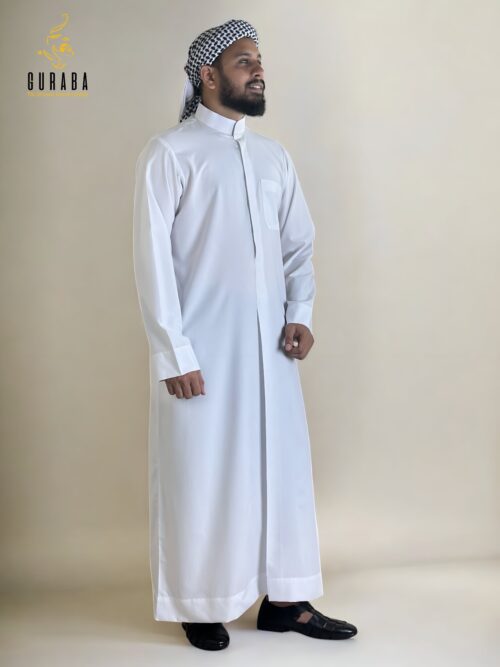 Luxury Kuwaiti White Thobe