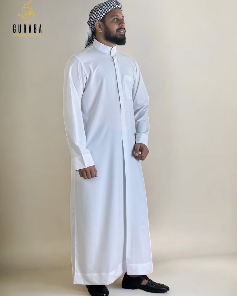 Luxury Kuwaiti White Thobe