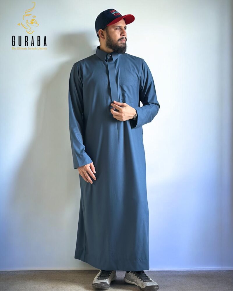 Metallic Blue Saudi Thobe