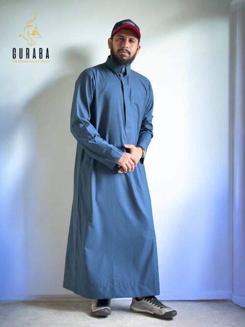 Metallic Blue Saudi Thobe