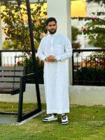 Saudi Thobe Band Collar Signature Series - White