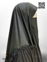Single Layer Frill Hijab - Black