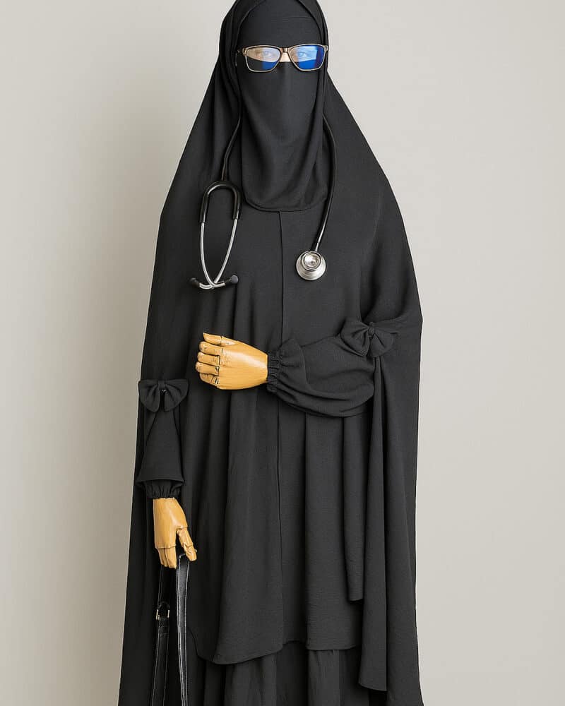 doctor hijab extra long black