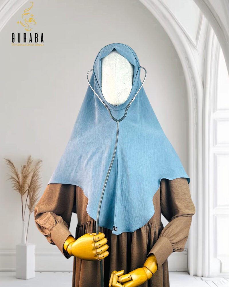Doctor Hijab Short Version - Dusty Blue