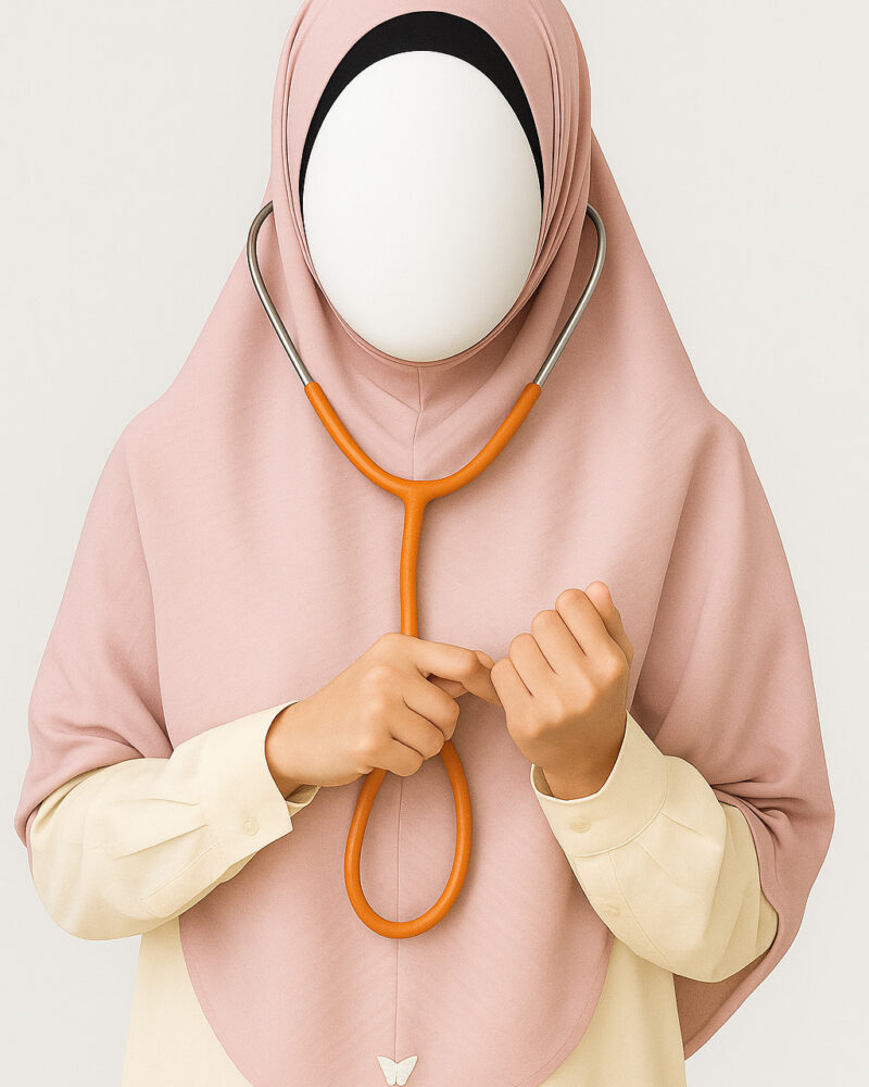 Doctor Hijab Short Version - Baby Pink
