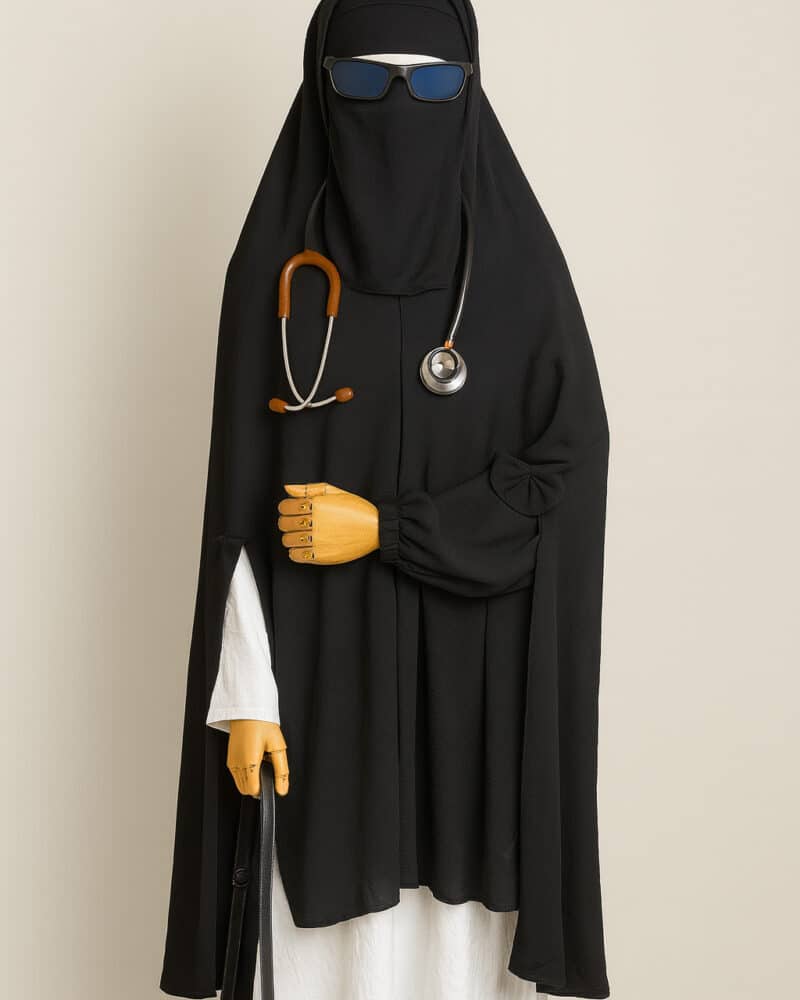 doctor hijab extra long black