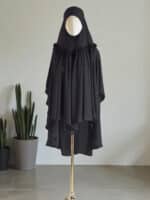 Single Layer Frill Hijab - Black