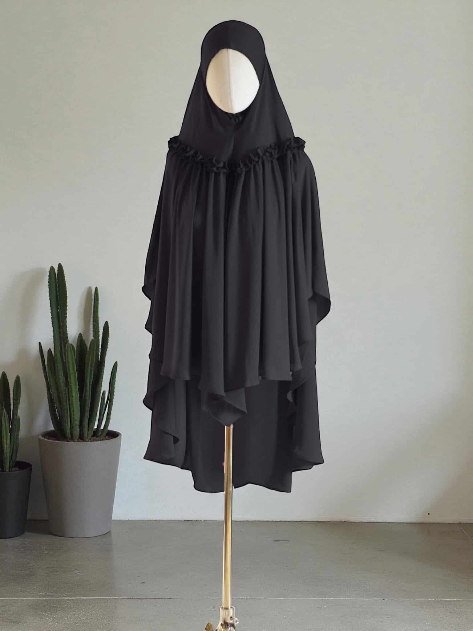 frill black Single Layer Frill Hijab - Black