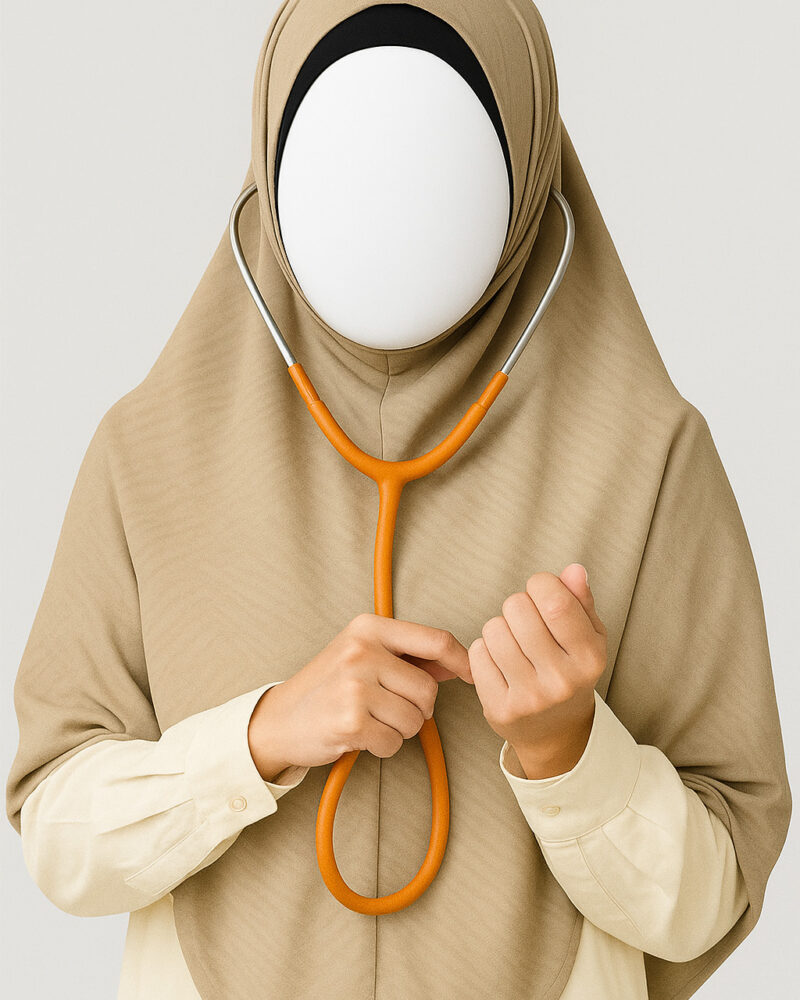 Doctor Hijab Short Version - Light Beige