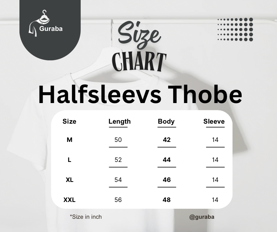 Halfsleevs Size Chart