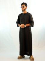 Arabian Half Sleeve Thobe - Black