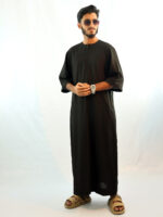 Arabian Half Sleeve Thobe - Black
